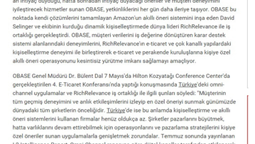 Obase, Richrelevance Ile Iş Ortaklığı Yaptı