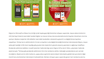 Migros, meyve ve sebzelerinin tazeliğini blockchain ile takip edecek